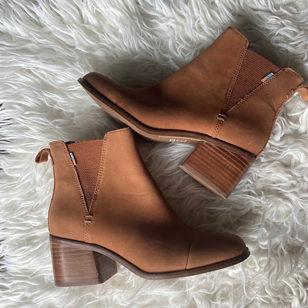 TOMS Brown Leather Booties